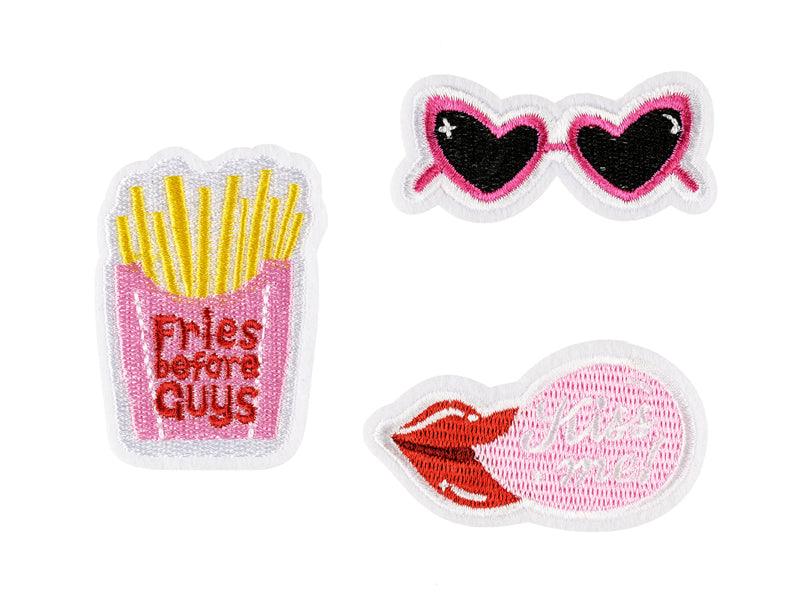 Aufbügelbild Kiss me, Mix, 4,5-6,5x3-6 cm (1 VPE / 3 Stk.) - FeierGlanz